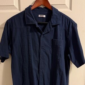 Coofandy Navy Blue Men's resort wear button down Shirt L